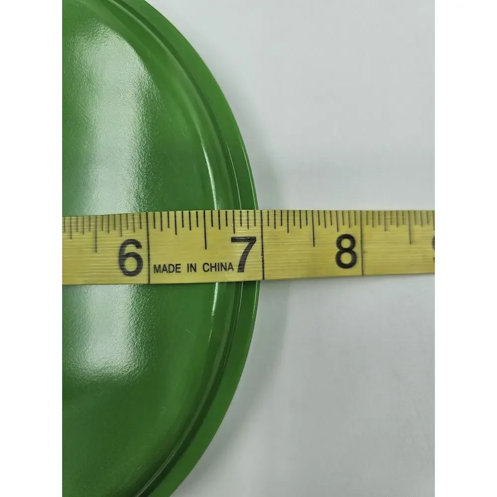 4 Vintage Oblique PMC Green Stacking Melamine Luncheon Plates 7 inch-FREE SHIP